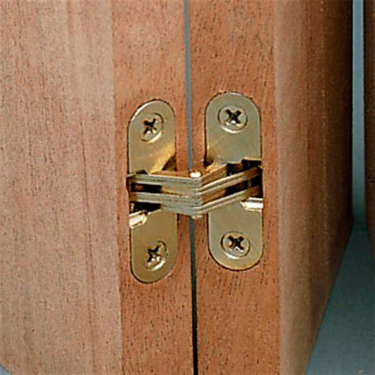 Invisible Hinge - Brass Plated - Pair