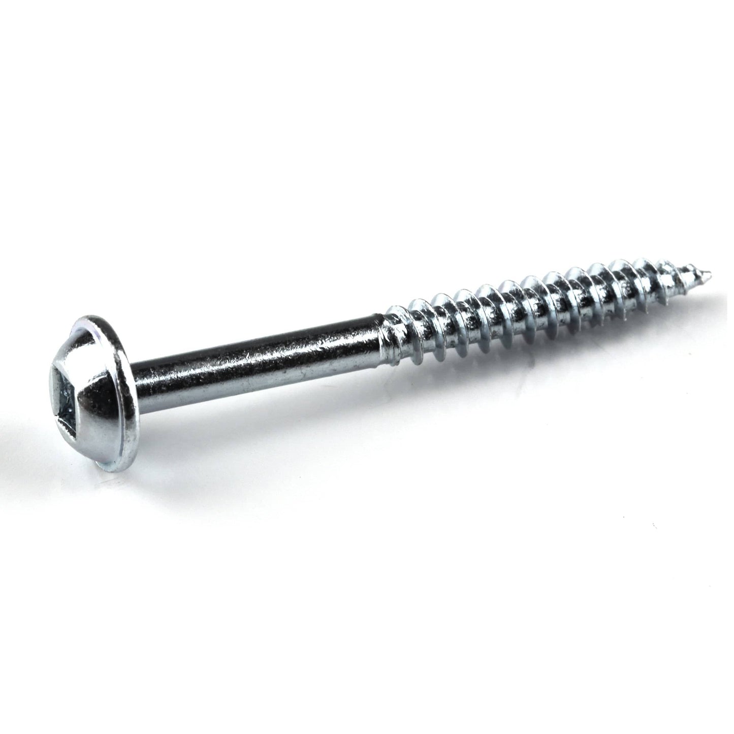 Pocket Hole Screw - #7 Fine - Square Drive - Washer Head - Zinc
