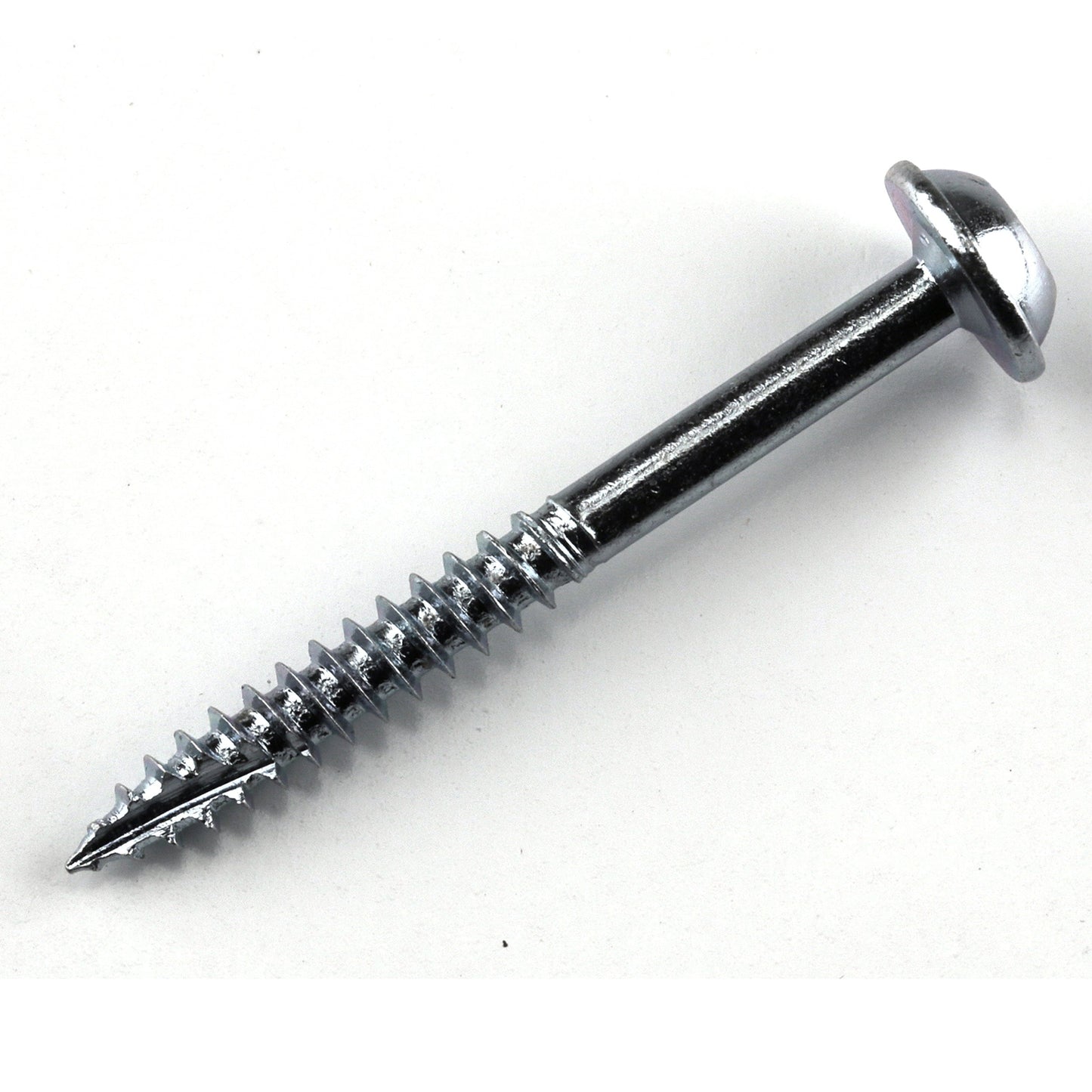 Pocket Hole Screw - #7 Fine - Square Drive - Washer Head - Zinc