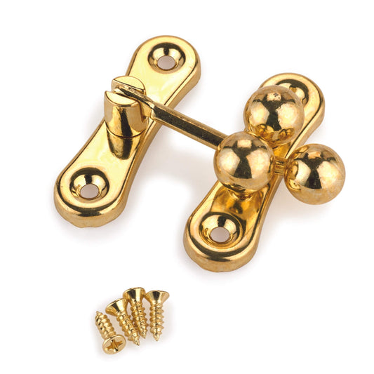 Small Box Ball Clasp - 1-1/2 x 1-5/8- Brass