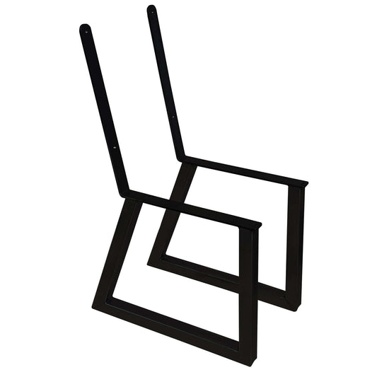 Bench Legs with Back Rest Black Pair